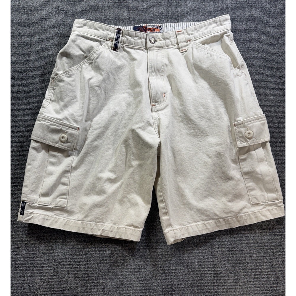 Vintage 90s Split Cargo Shorts Men's White Size 36 Made In USA